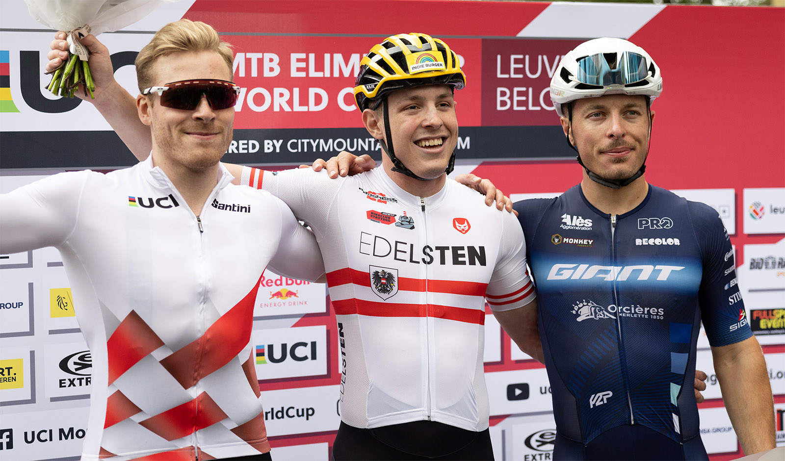 Theo Hauser feiert seinen ersten Weltcupsieg in L&ouml;wen in Belgien (Foto: CTW Leuven)