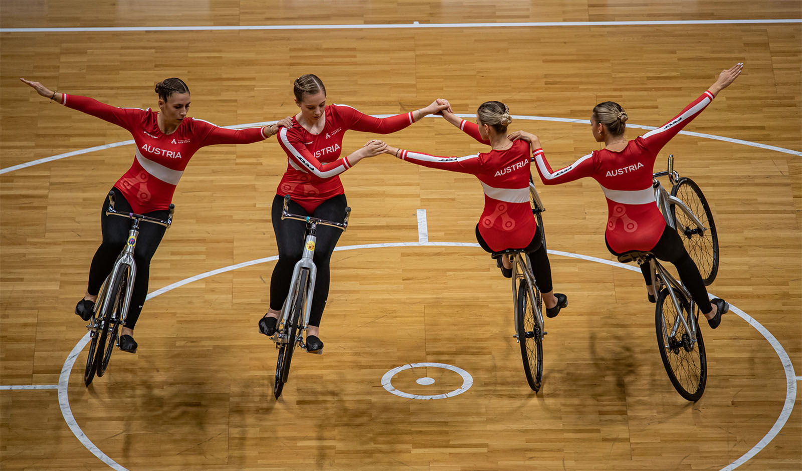 &Ouml;sterreichs Kunstradvierer freut sich auf den Heimweltcup in Hohenems (Foto: Drew Kaplan/Cycling Austria)