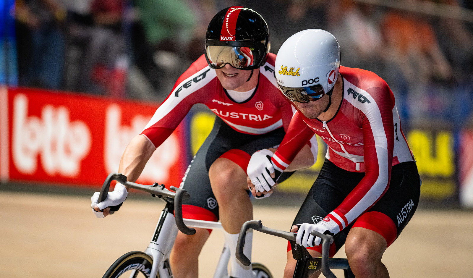 Maximilian Schmidbauer und Tim Wafler im Madison der Europameisterschaften in Heusden-Zolder (Foto: Arne Mill)