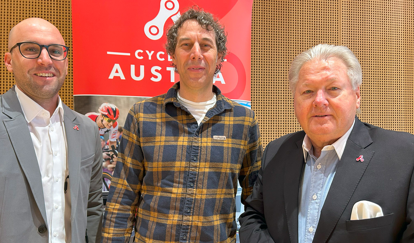 Florian K&ouml;nig, Roland Pils und Harald J. Mayer (Credit: Cycling Austria)
