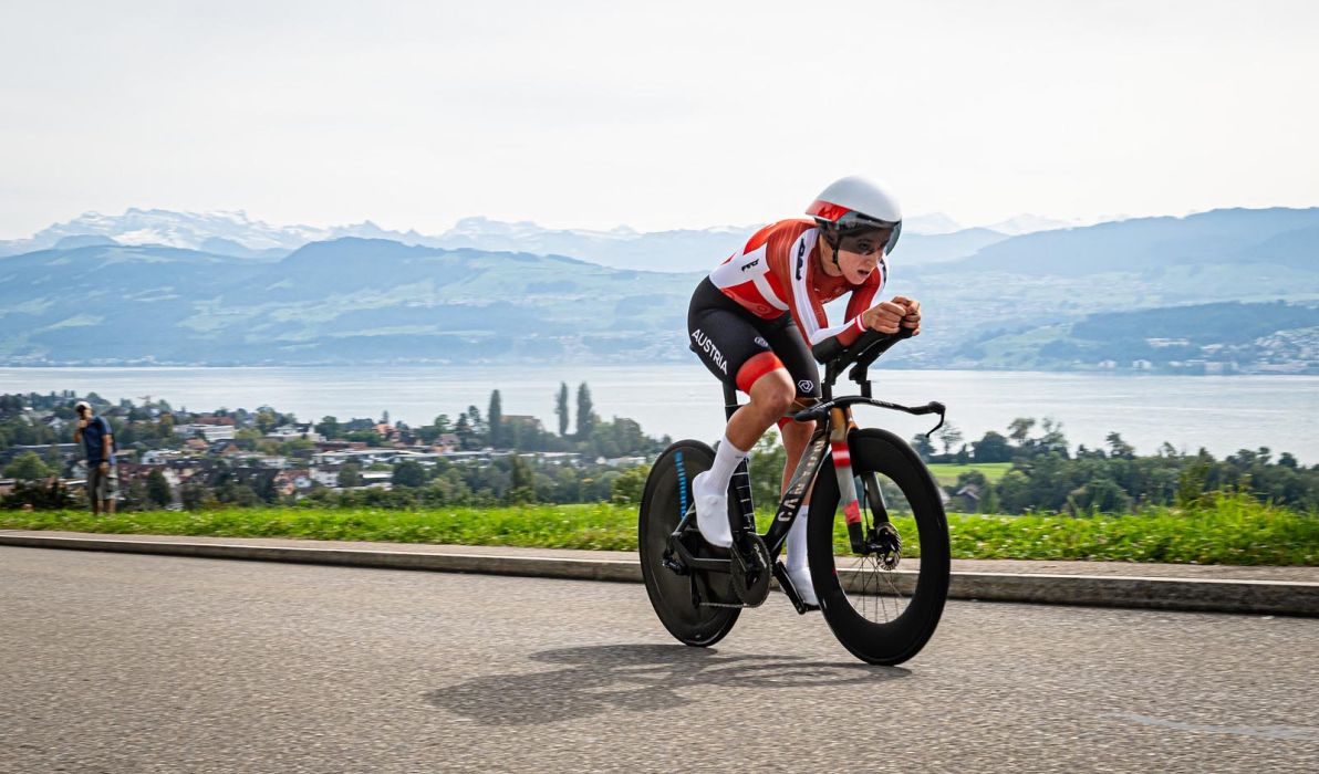 Platz sechs im WM-Einzelzeitfahren der Frauen gibt es f&uuml;r Christina Schweinberger (Foto: Arne Mill/Cycling Austria)